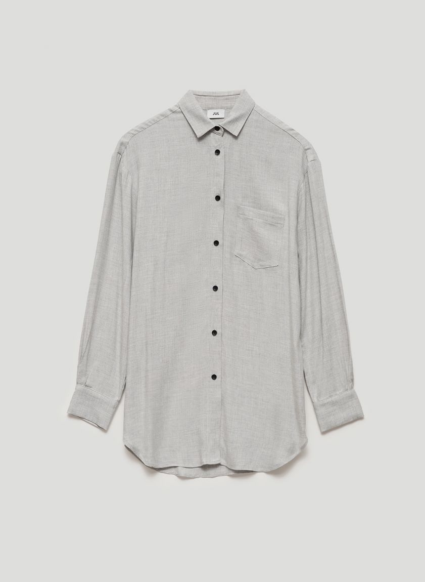 Light gray basic button-down shirt