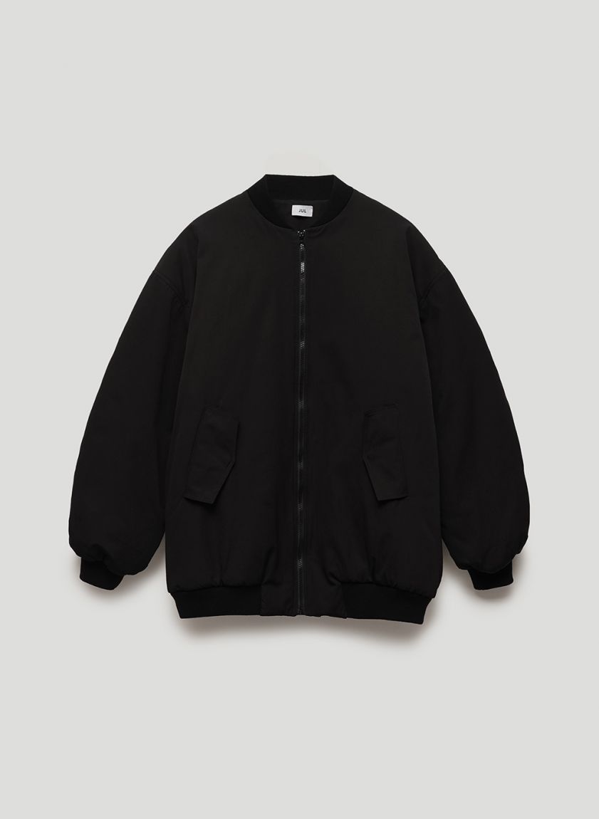 Black oversized bomber jacket