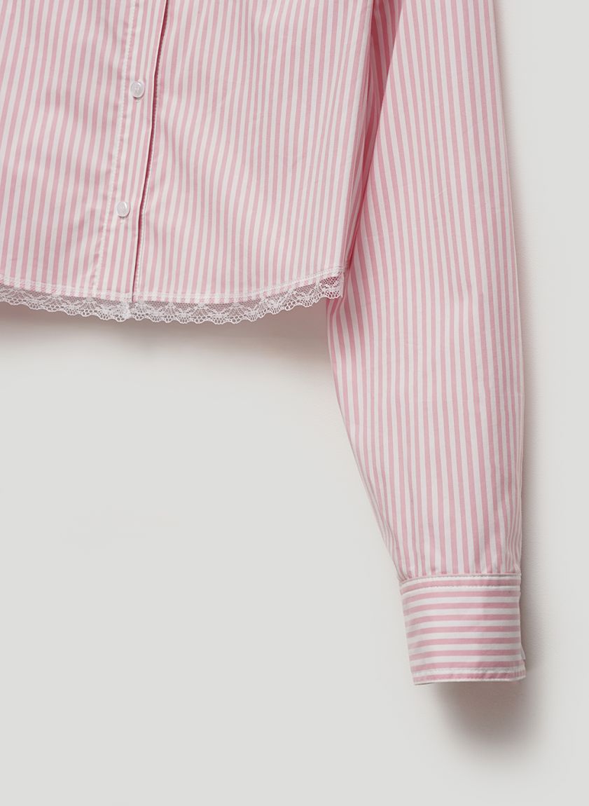 Pink striped pajama shirt