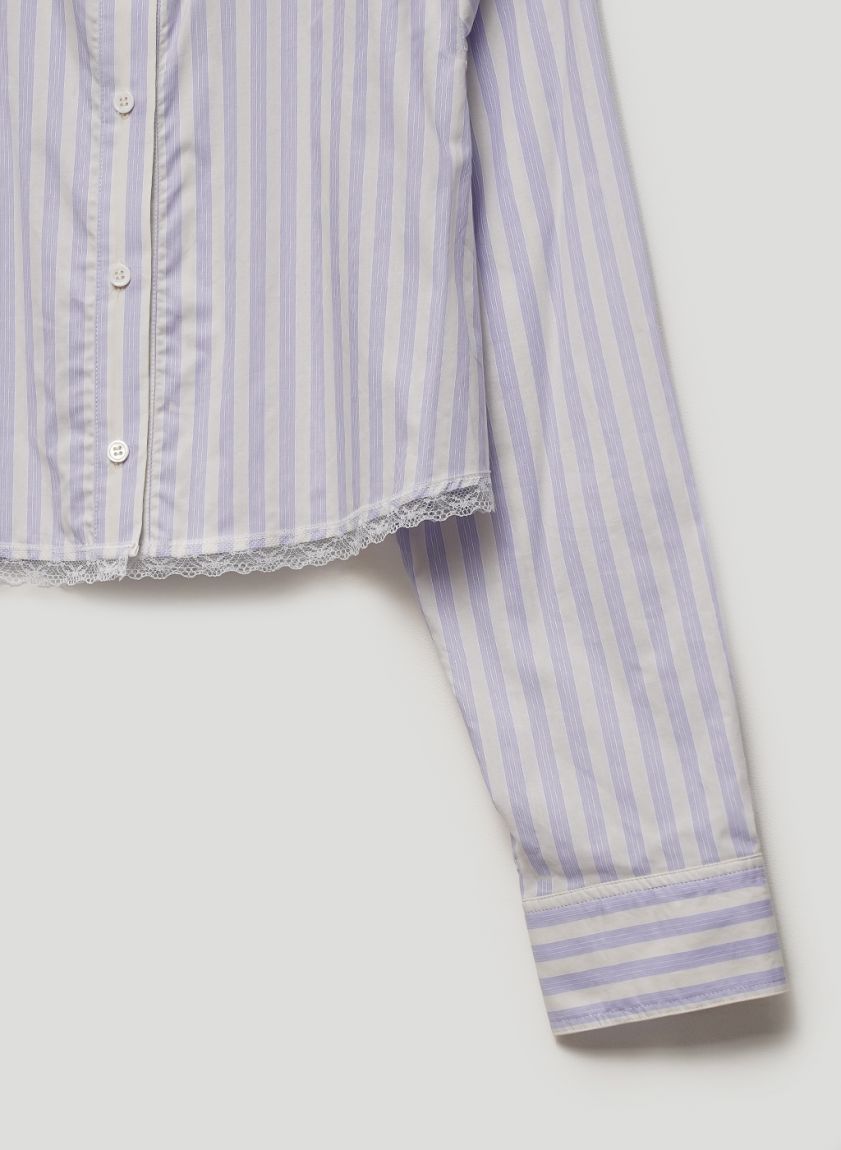 Blue striped pajama shirt