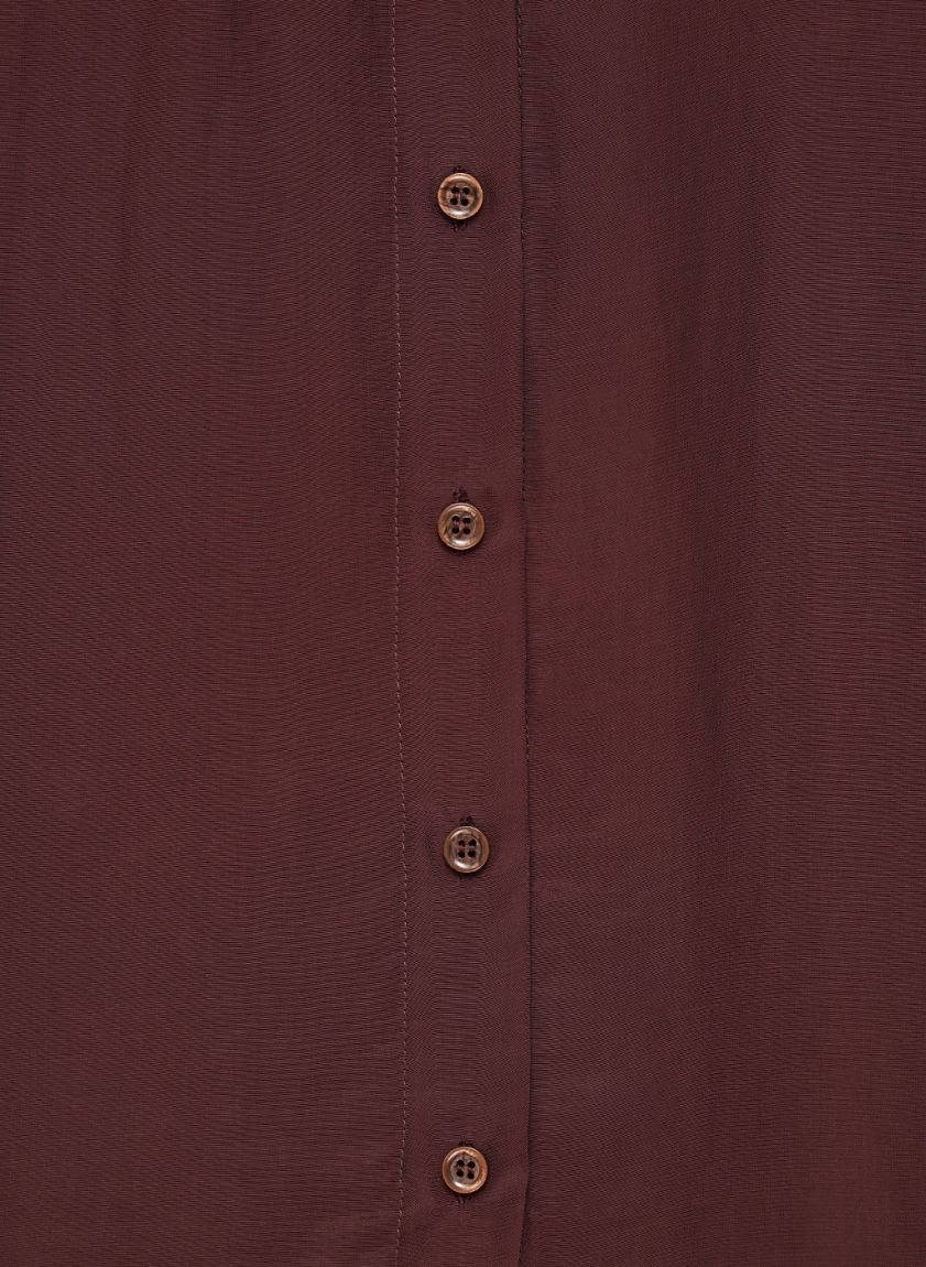 Brown Oversize Viscose Shirt