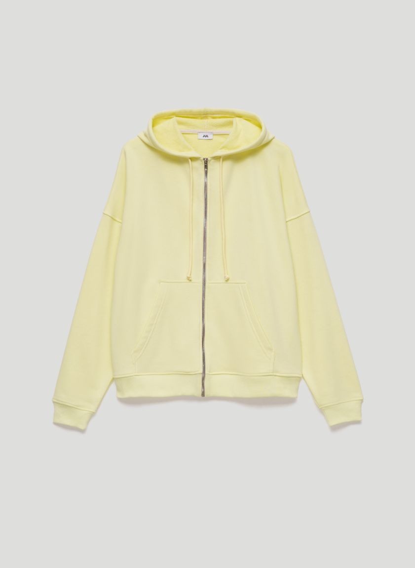 Yellow hoodie with zip