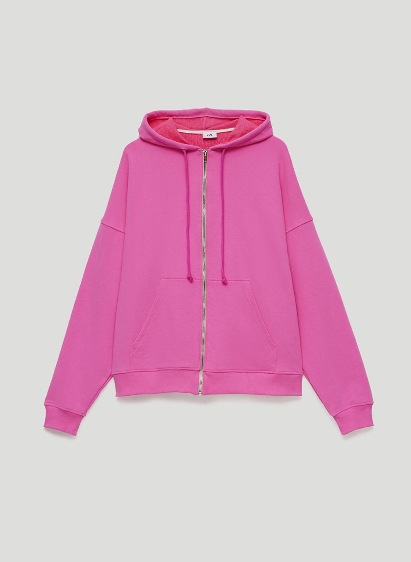 Fuchsia hoodie with zip