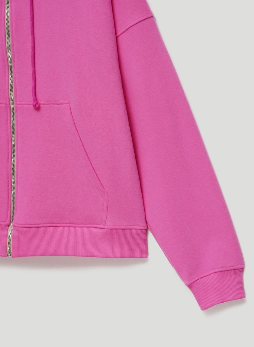 Fuchsia hoodie with zip