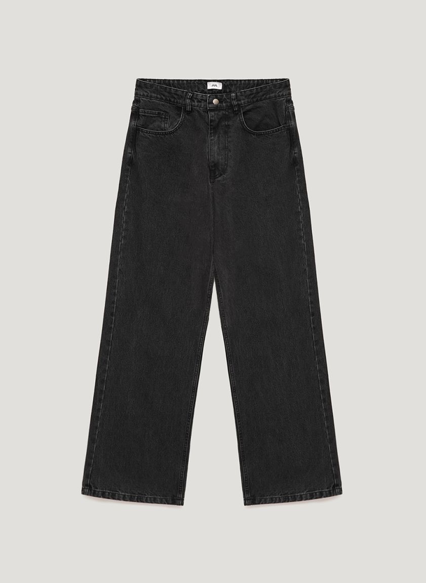 Dark gray wide jeans