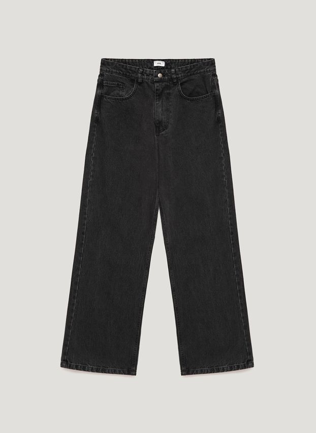 Dark gray wide jeans