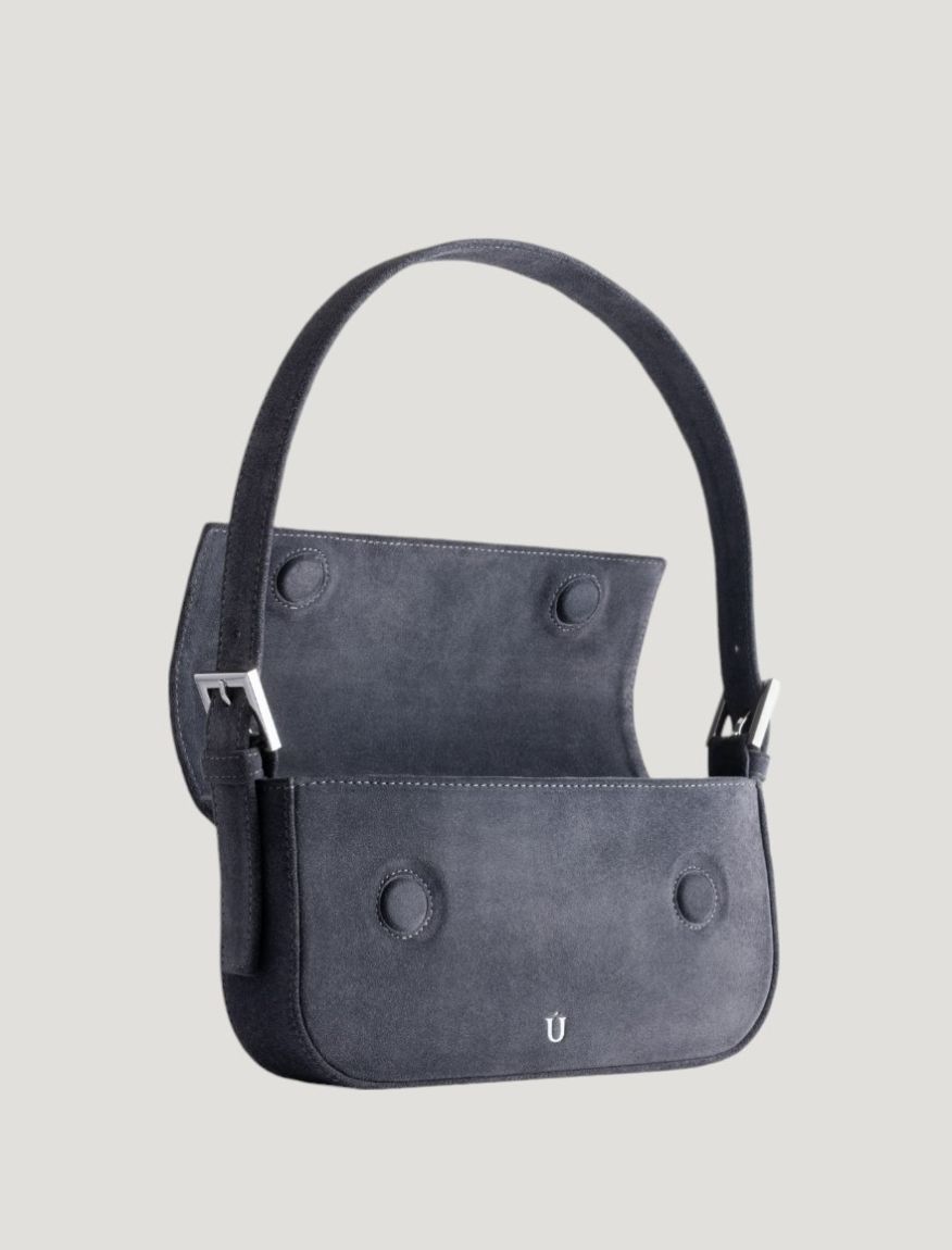 Baguette bag suede graphite