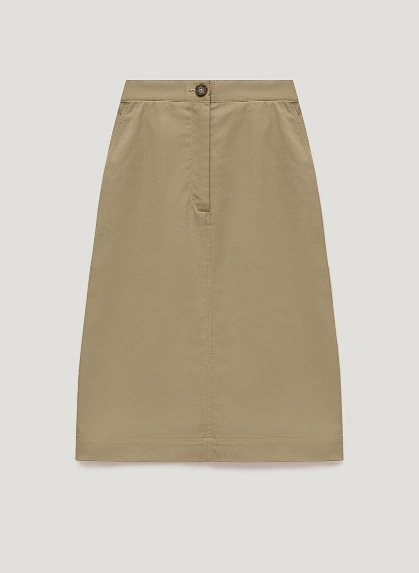 The straight beige skirt