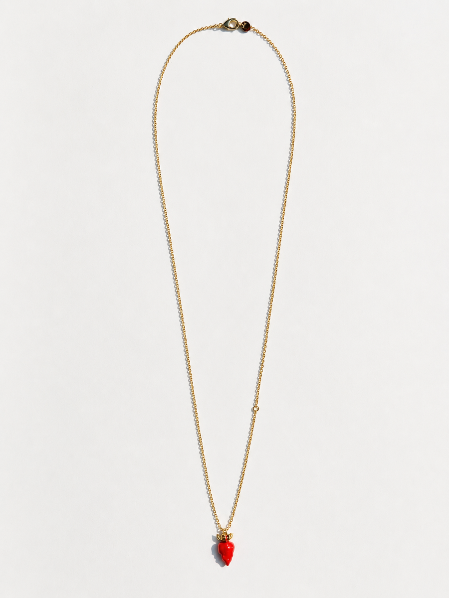 STRAWBIE pendant on a gold-plated chain