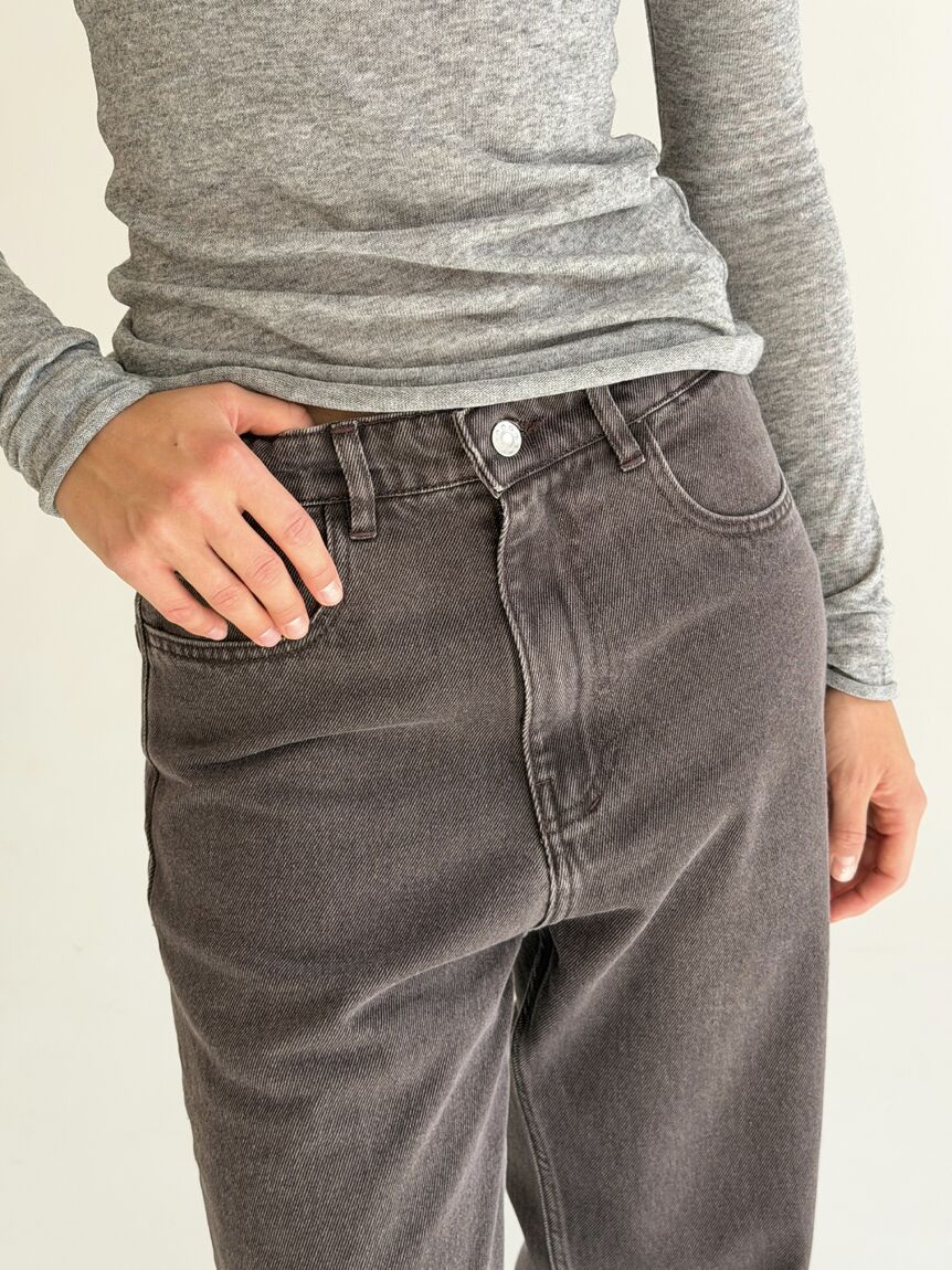 Wide-Leg Jeans Brown