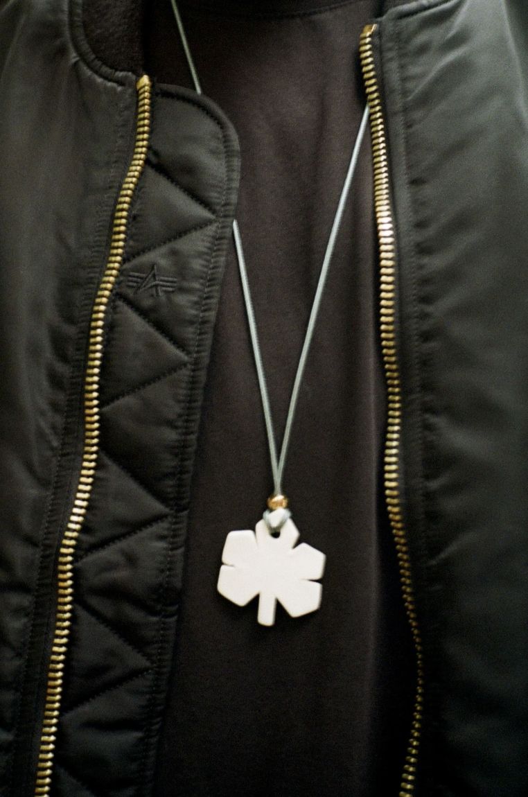 White pendant necklace "Chestnuts of Kyiv"