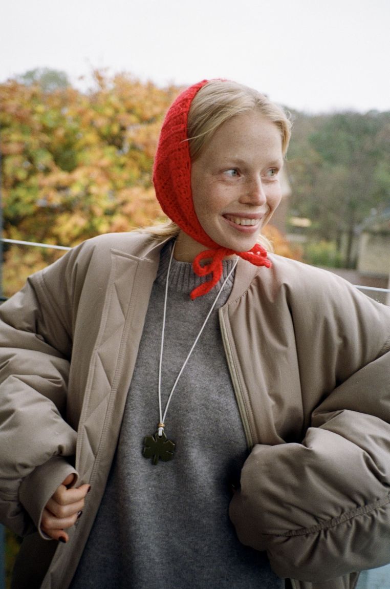 Green pendant necklace "Chestnuts of Kyiv"