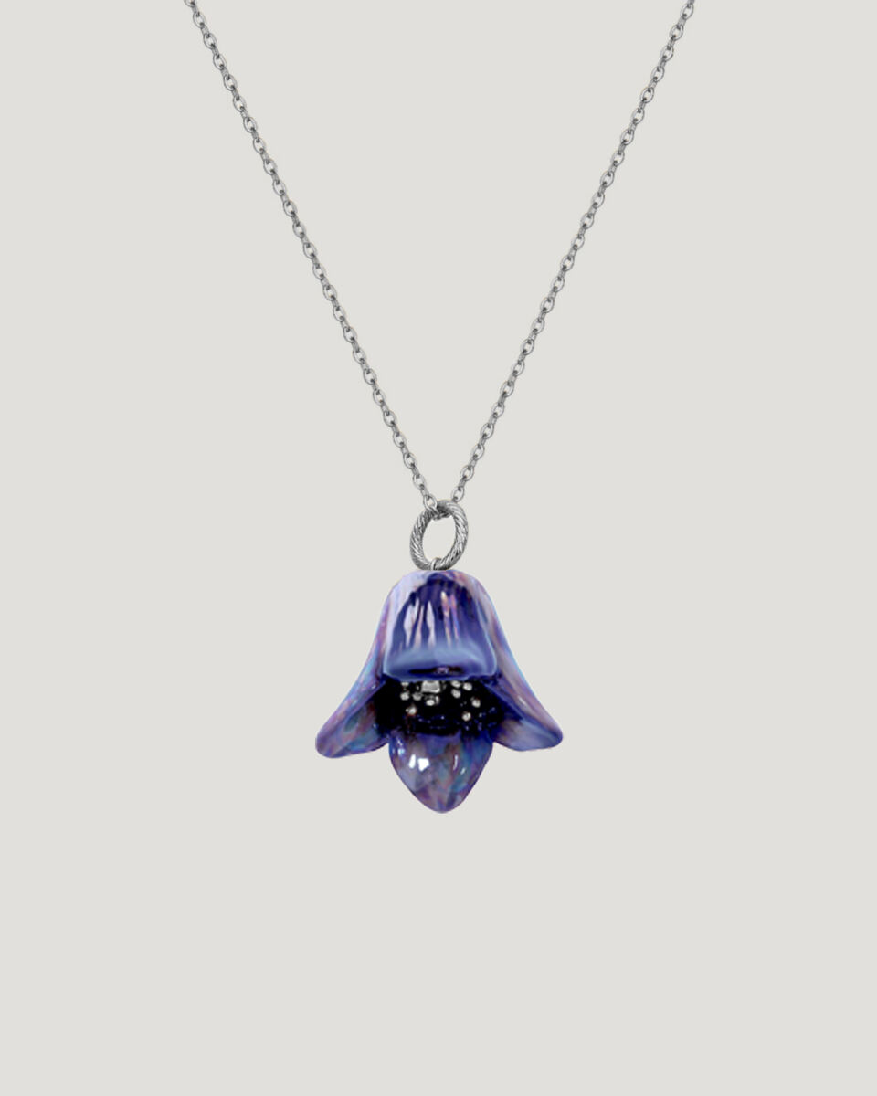 Підвіс Bluebell синій дзвоник на ланцюжку в срібній фурнітурі