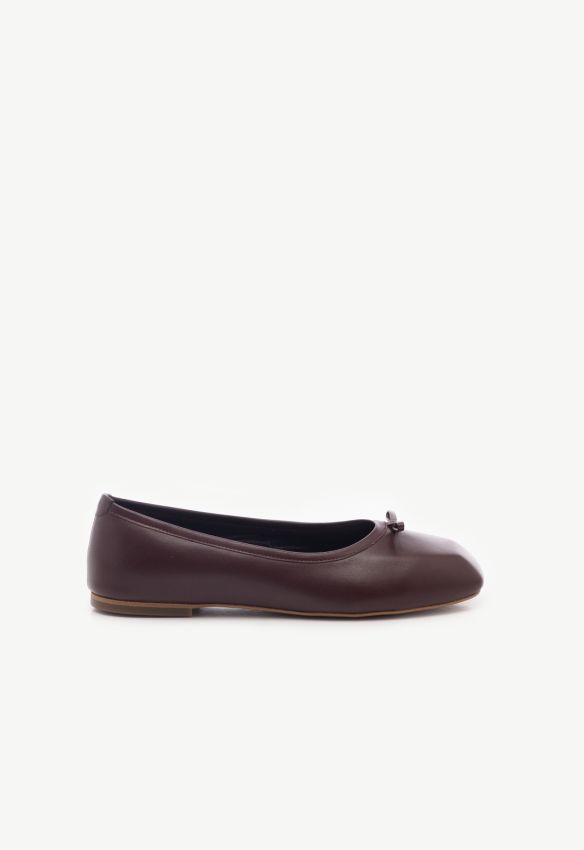 Cherry ballet flats with a bow