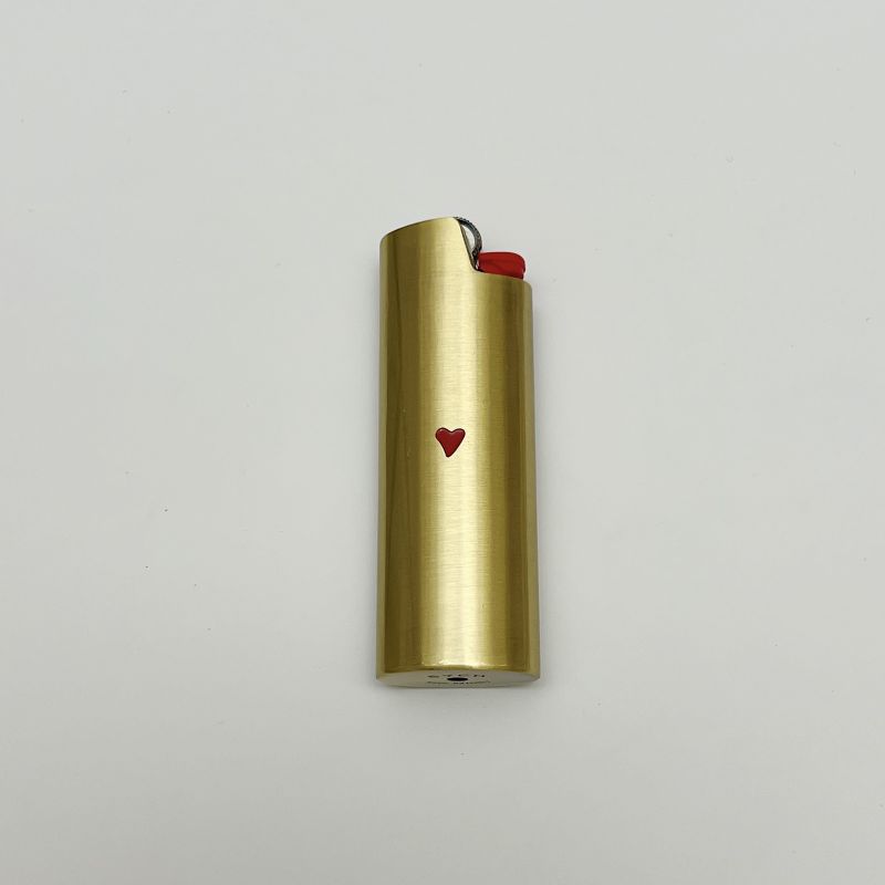 Golden lighter case Heart 