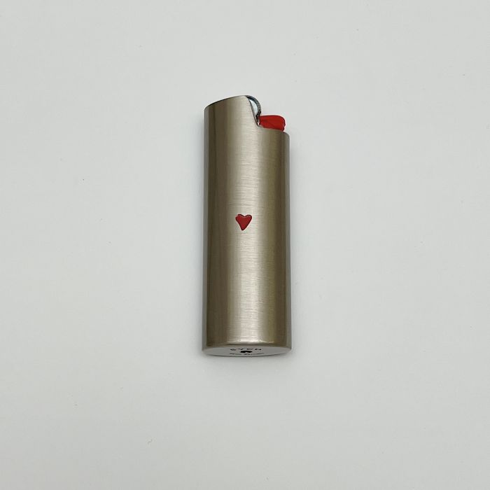 Silver lighter case Heart 