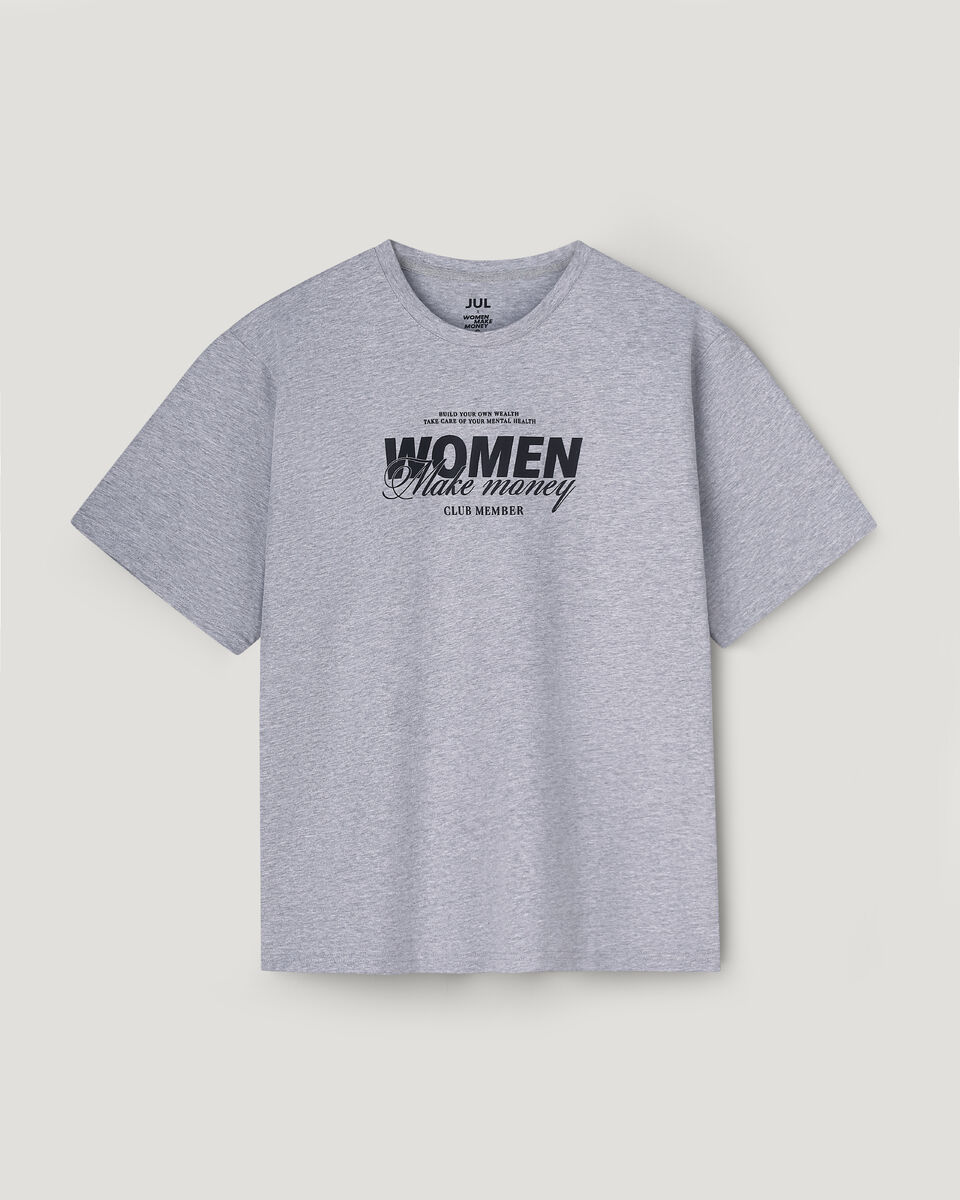 Футболка сіра oversize “Women make money”