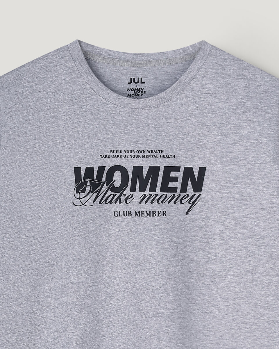 Футболка сіра oversize “Women make money”