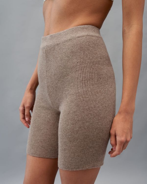  Light brown melange knitted legging shorts with cashmere addition KATSURINA + JUL