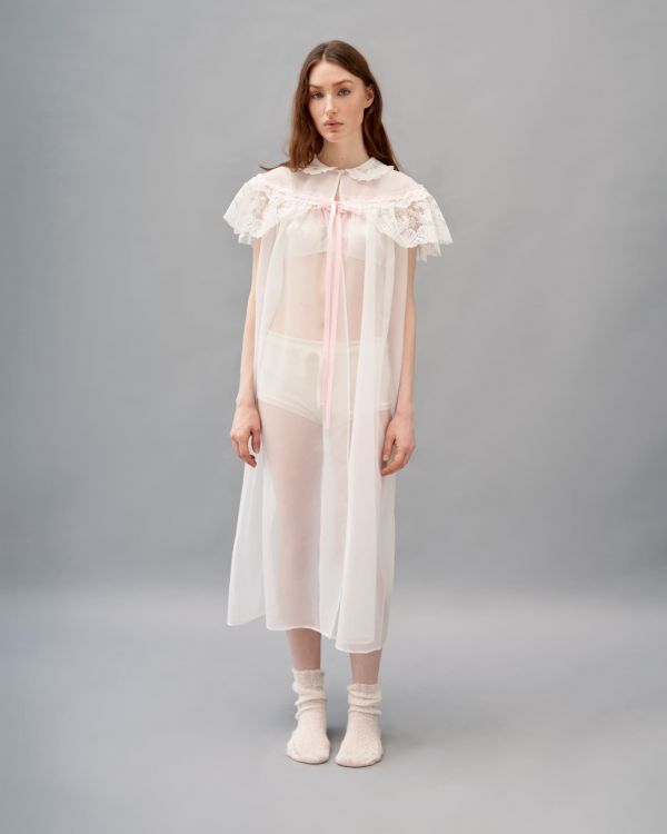 Milk transparent robe with lace KATSURINA + JUL