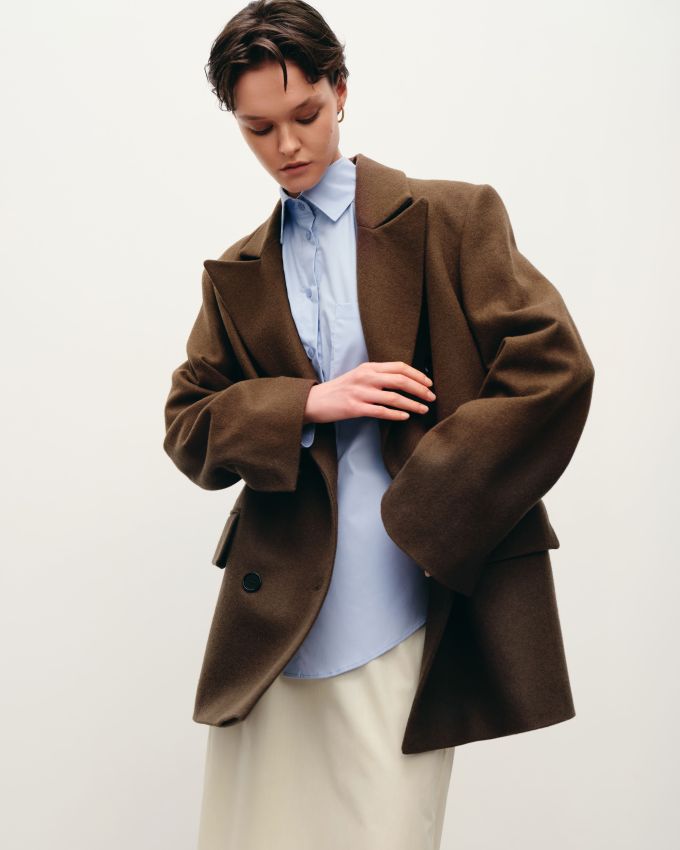 Brown coat-jacket