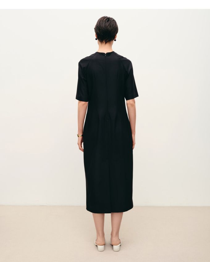 Black midi sheath dress