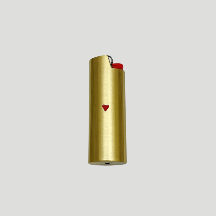 Golden lighter case Heart 