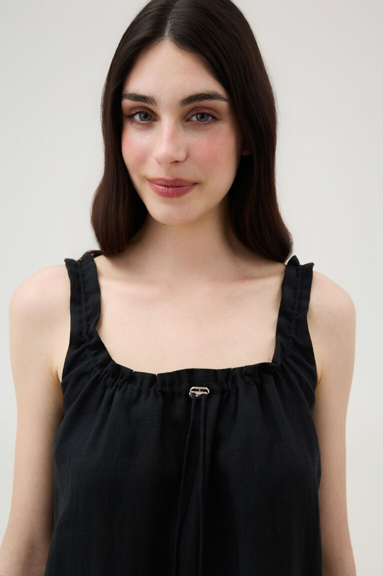 Black Linen Maxi Dress