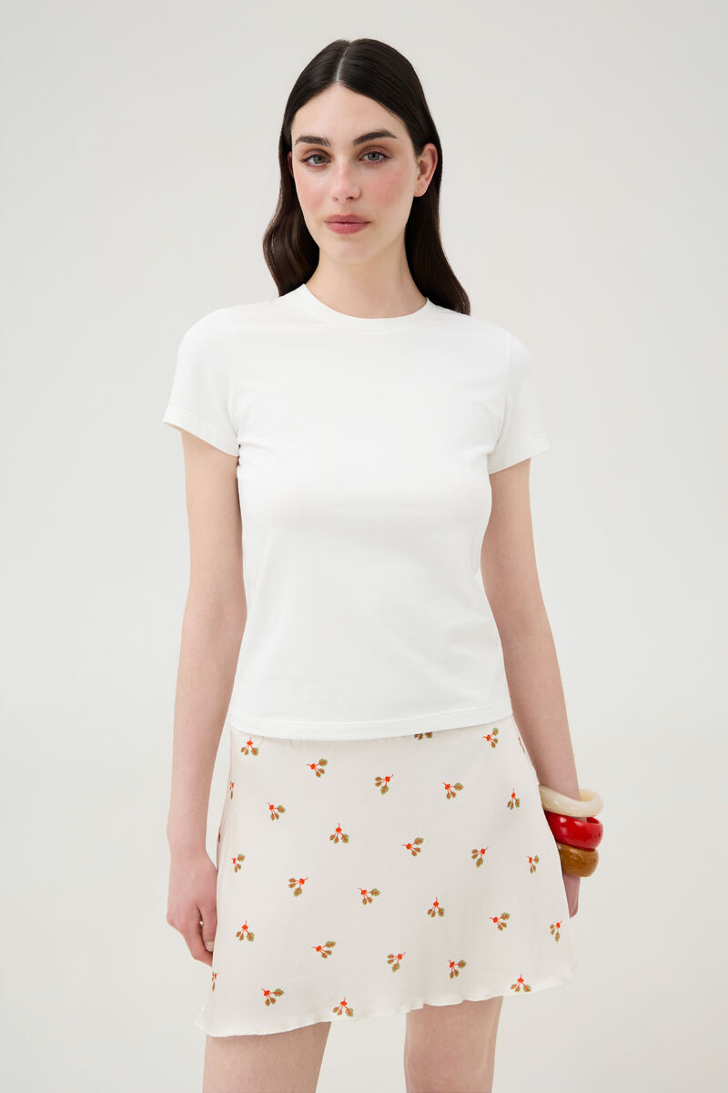 Milky Mini Skirt in Beet Print