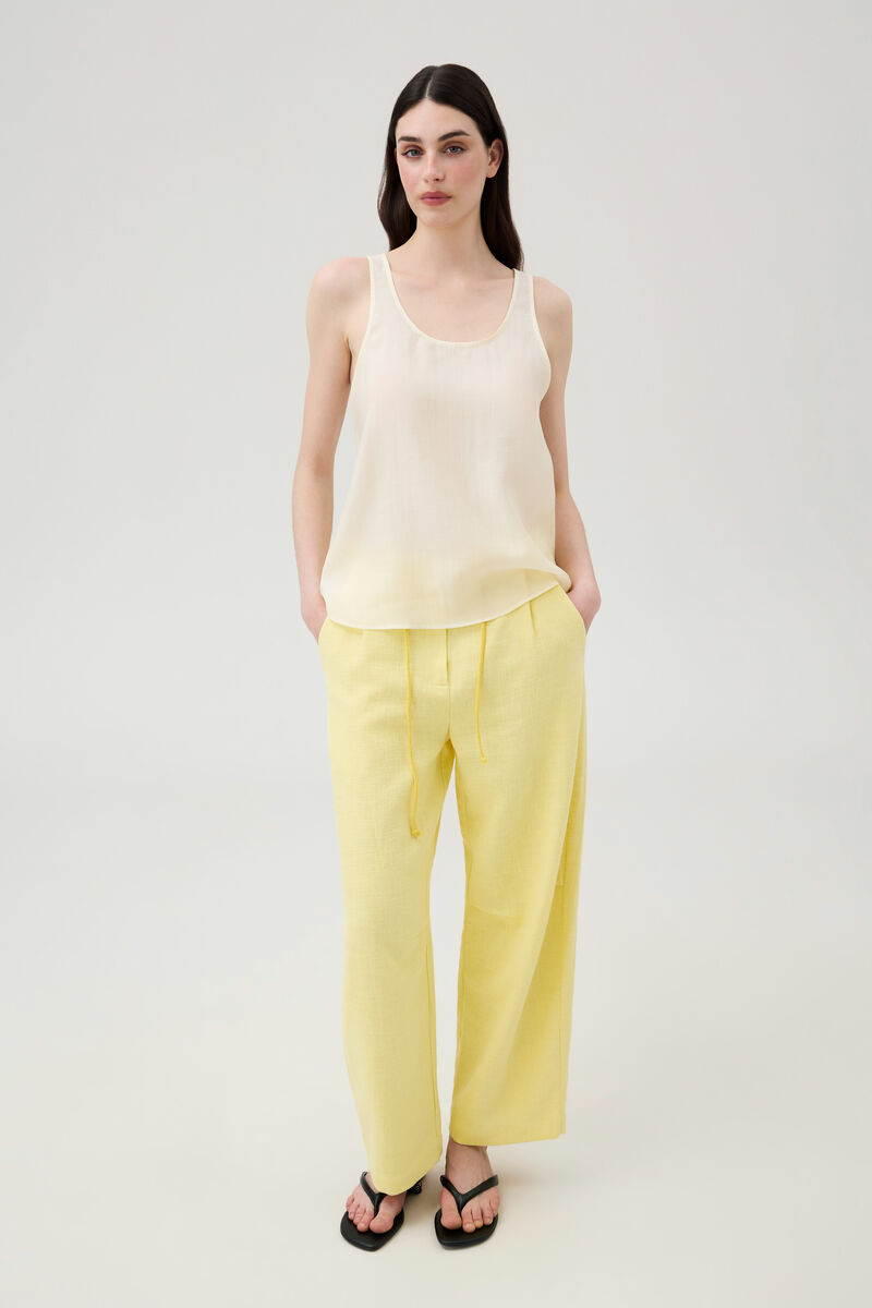 Yellow Nettle-Fabric Trousers