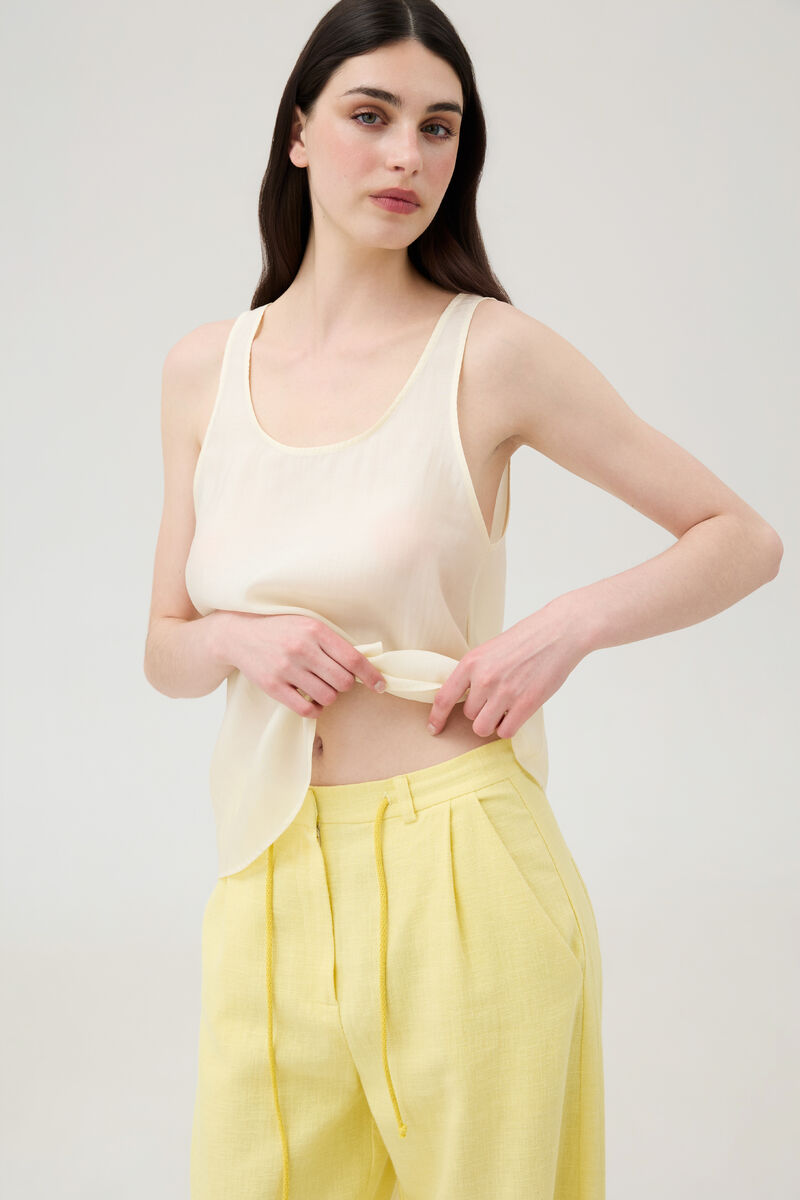 Soft Yellow Sheer Tank Top
