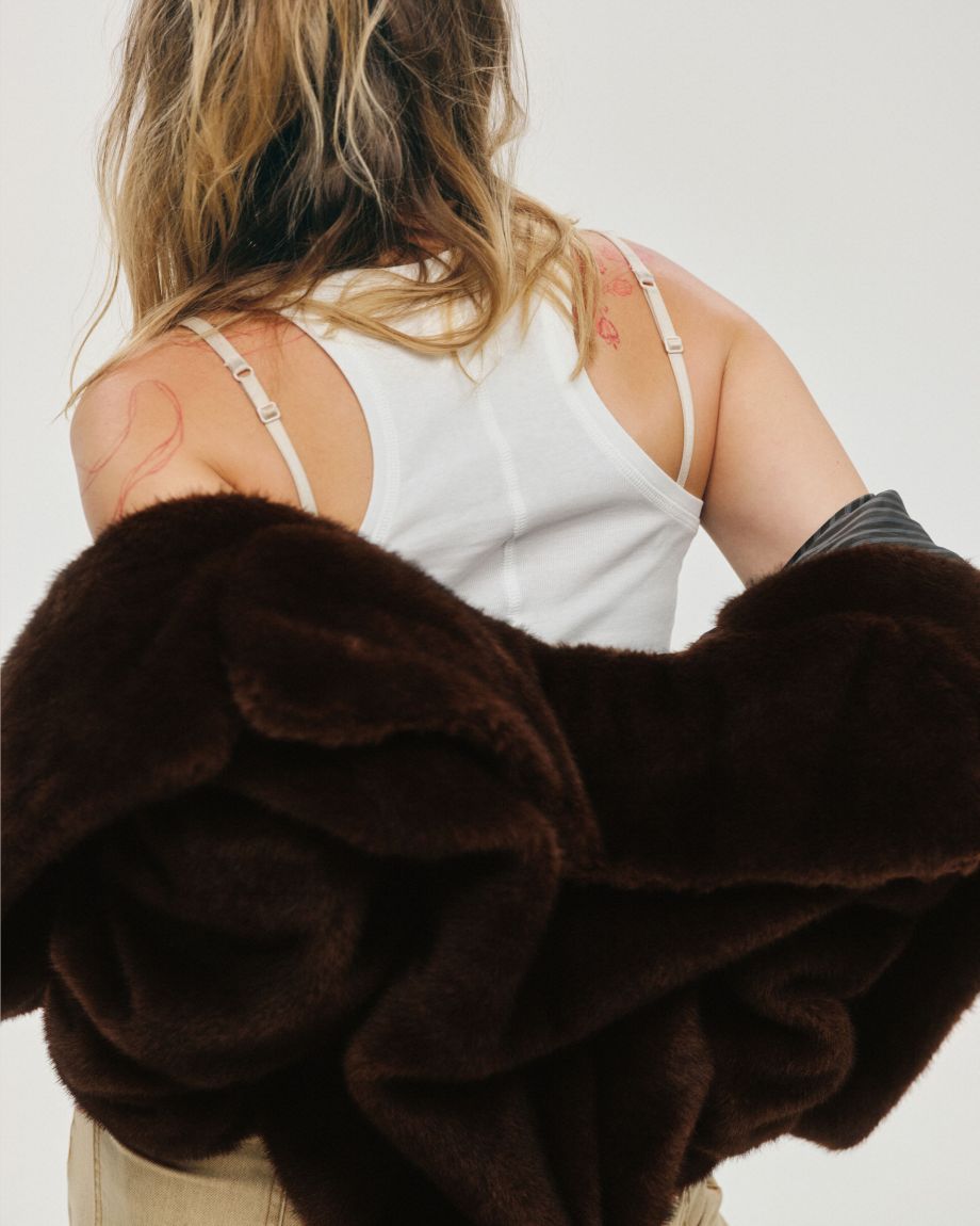 Brown faux fur coat JUL х EBAUT