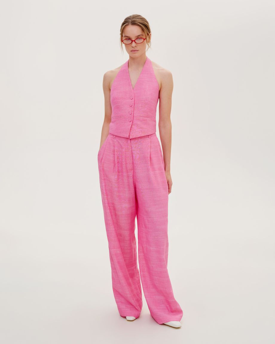 Fuchsia darted pants