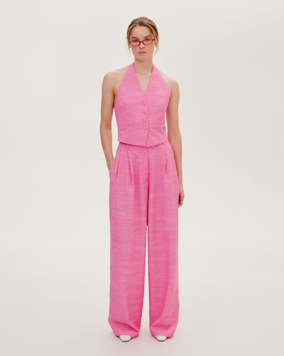 Fuchsia darted pants