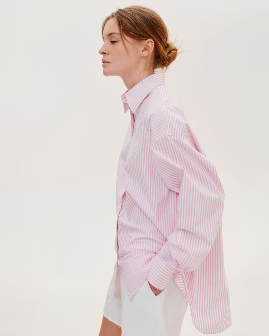 Pink striped oversize shirt