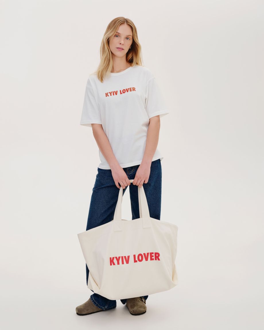 Beige "KYIV LOVER" shopper bag