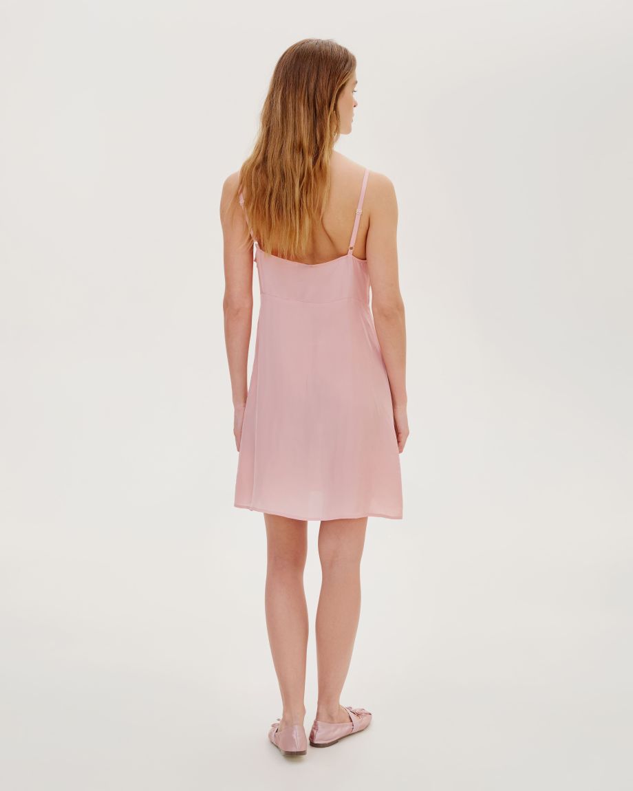 Pink translucent slip dress