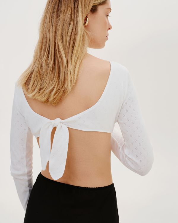 Milk top made of perforated fabric
