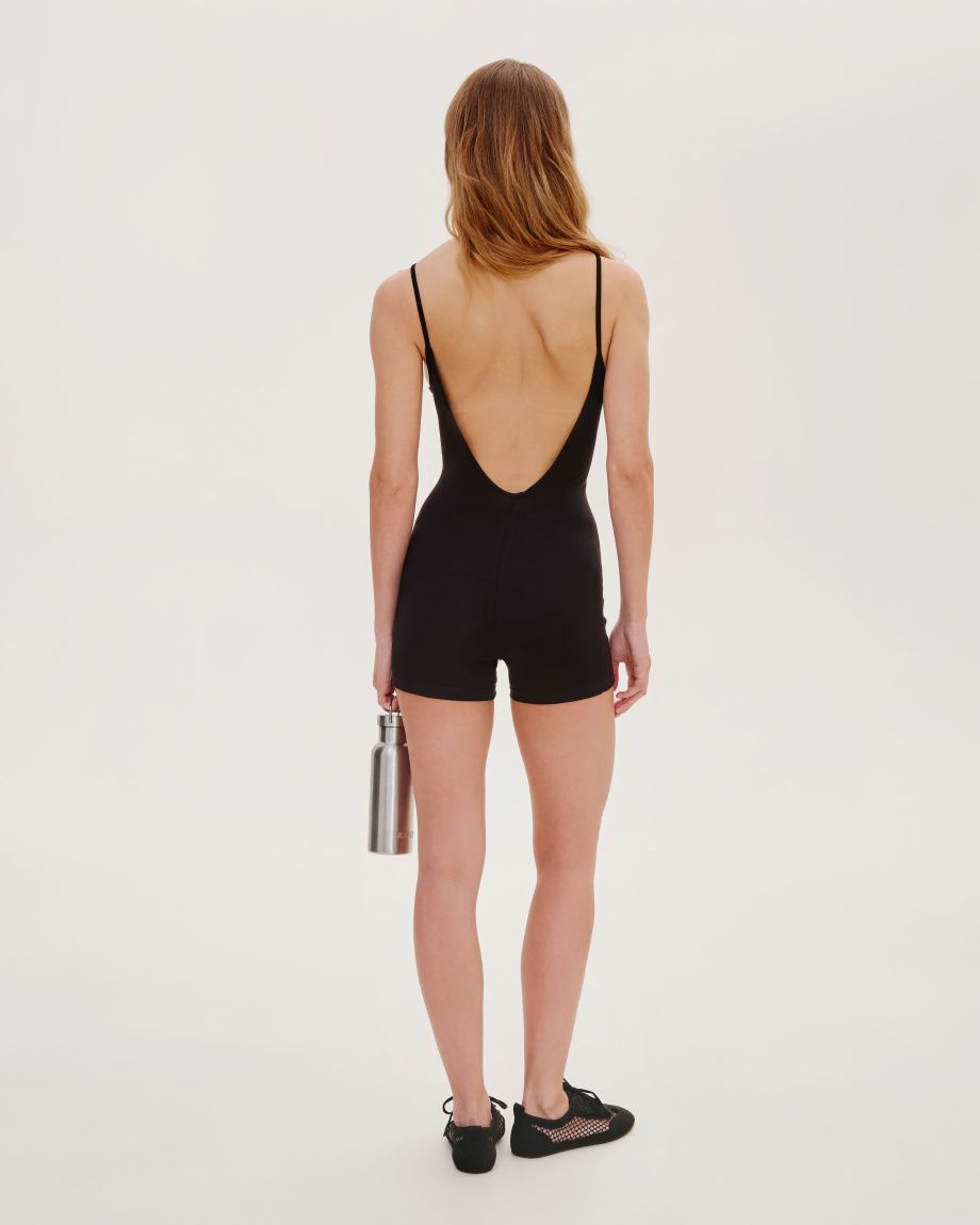 Black jumpsuit with an open back