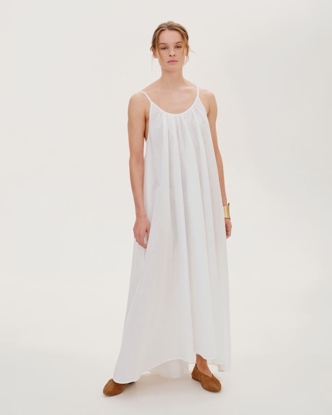 Milk maxi dress with an open back