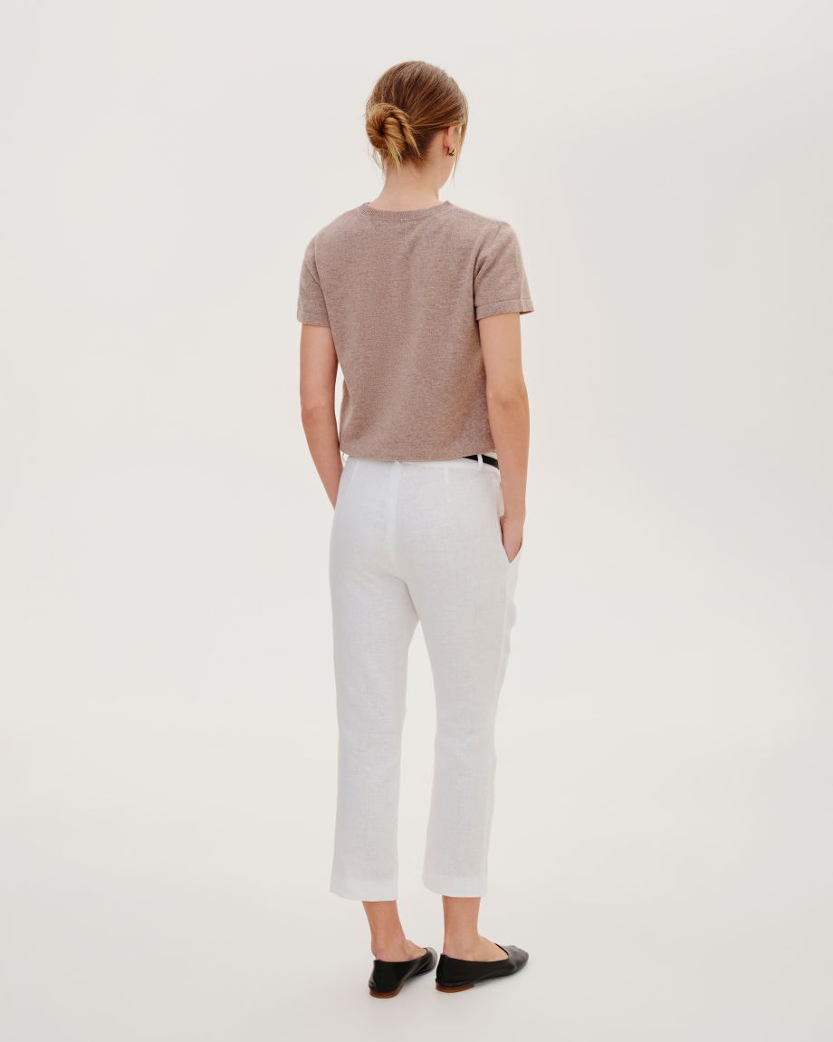 Milk linen capri pants