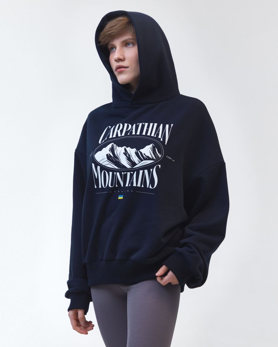 Dark blue unisex hoodie "Carpathian Mountains"