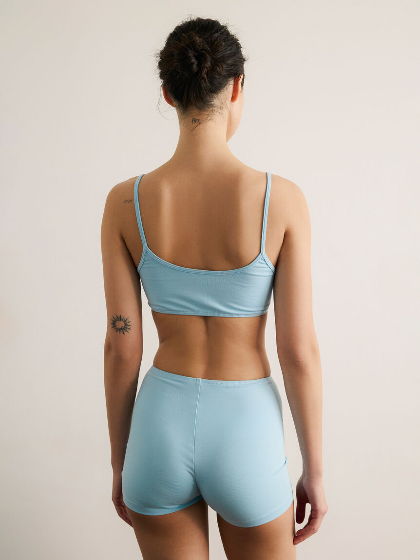 Light blue knit shorts