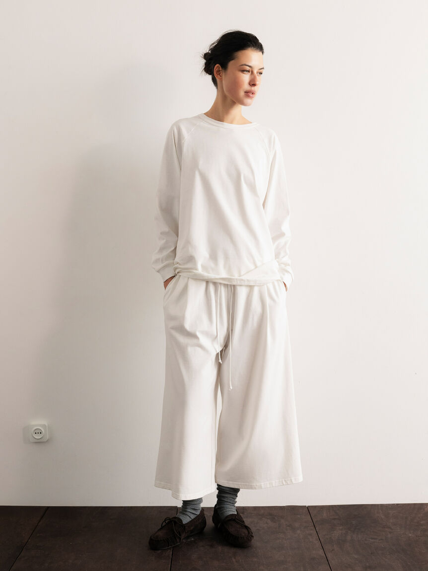 Лонгслів oversize білий з обʼємними рукавами
