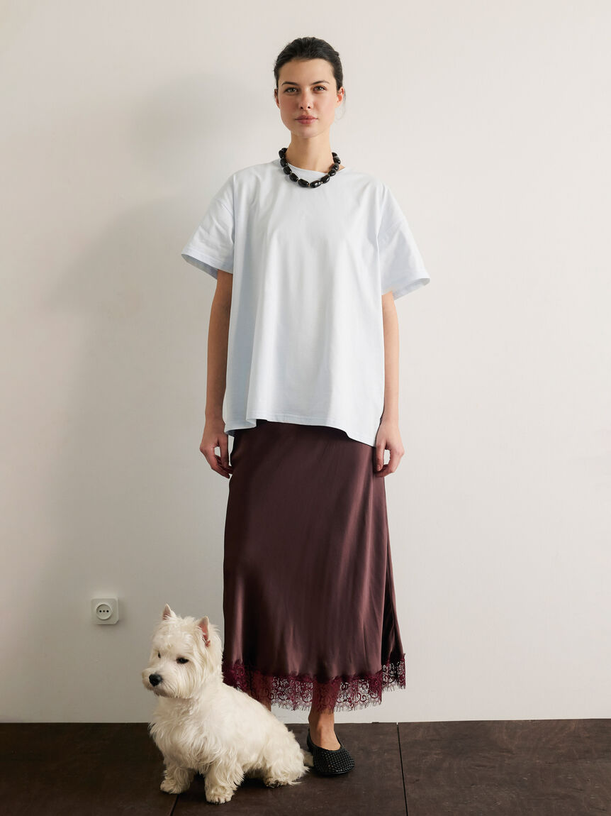 Бавовняна футболка блакитна oversize
