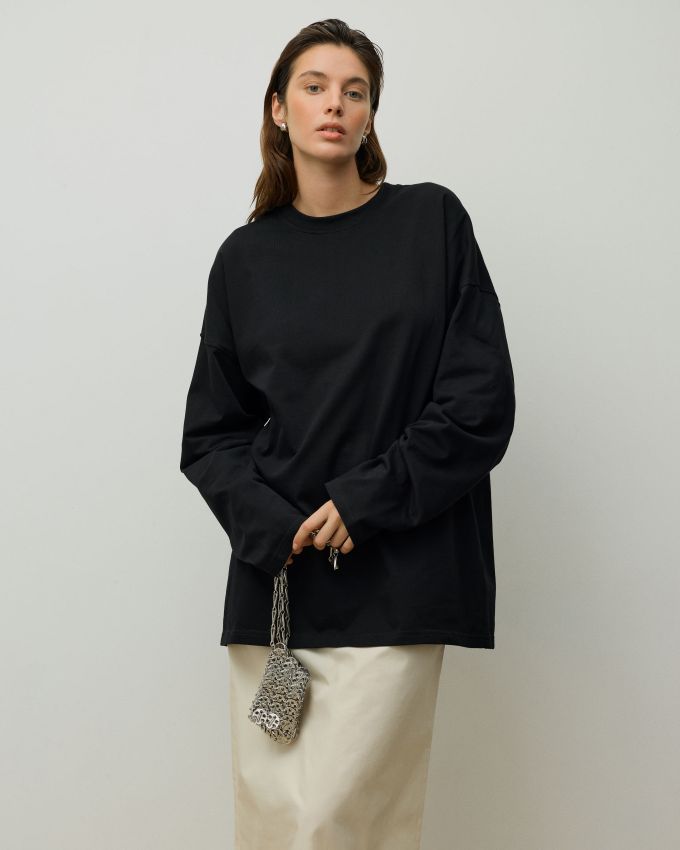 Dense Oversized Black Longsleeve