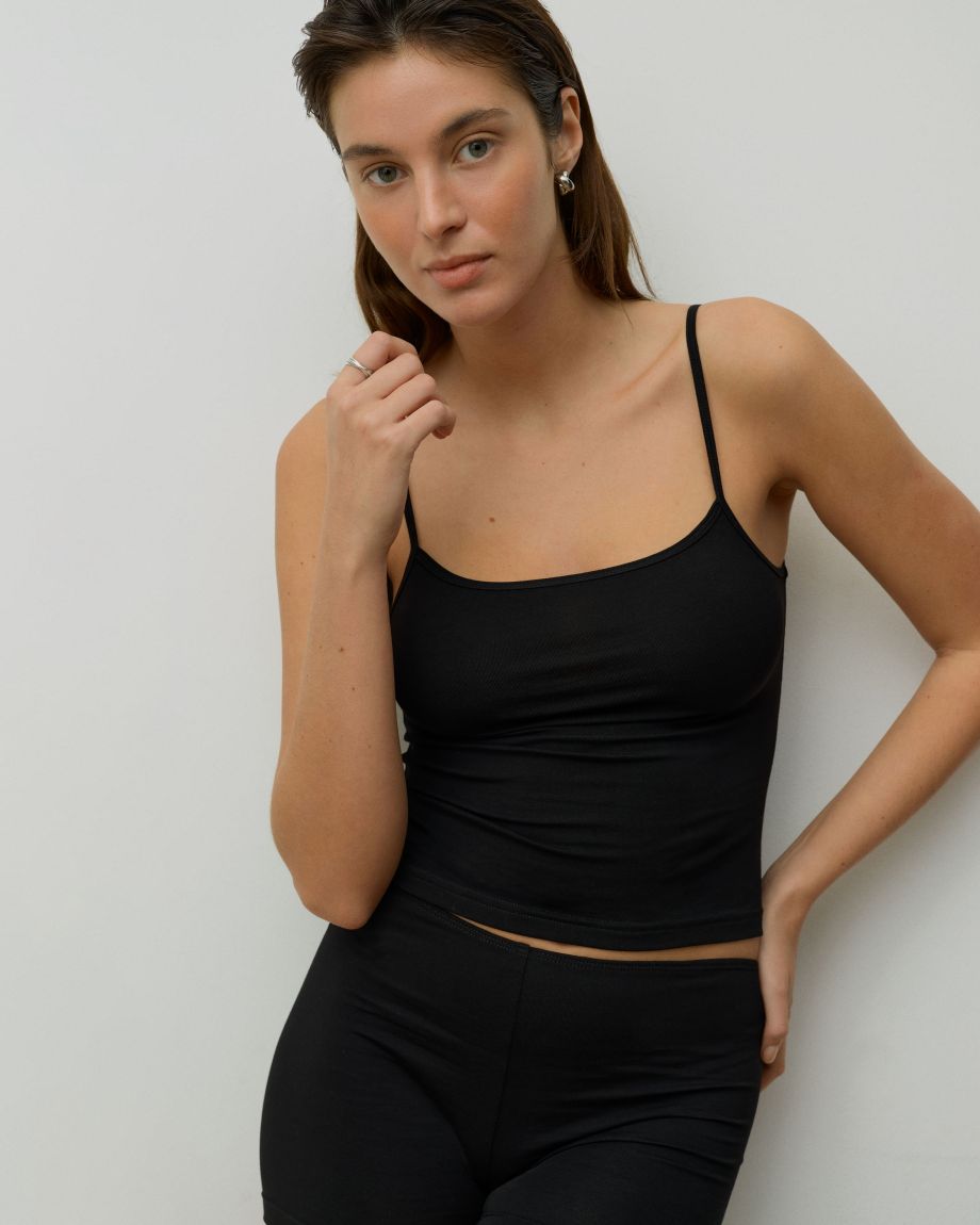 Black Knitted Tank Top