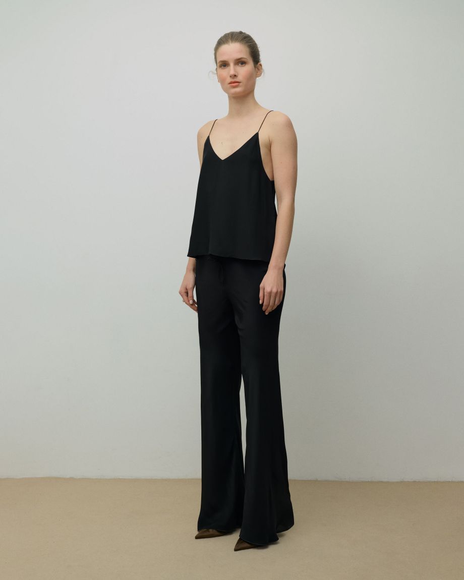 Black Viscose Trousers