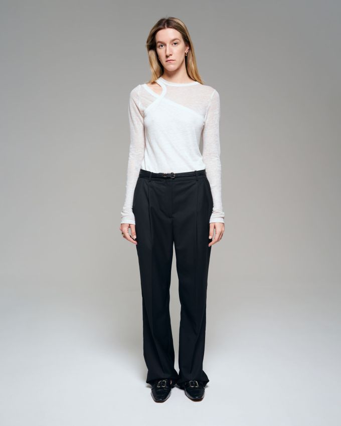 Black classic pants with creases