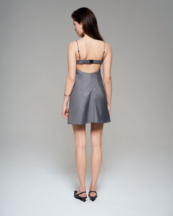 Gray dress with straps